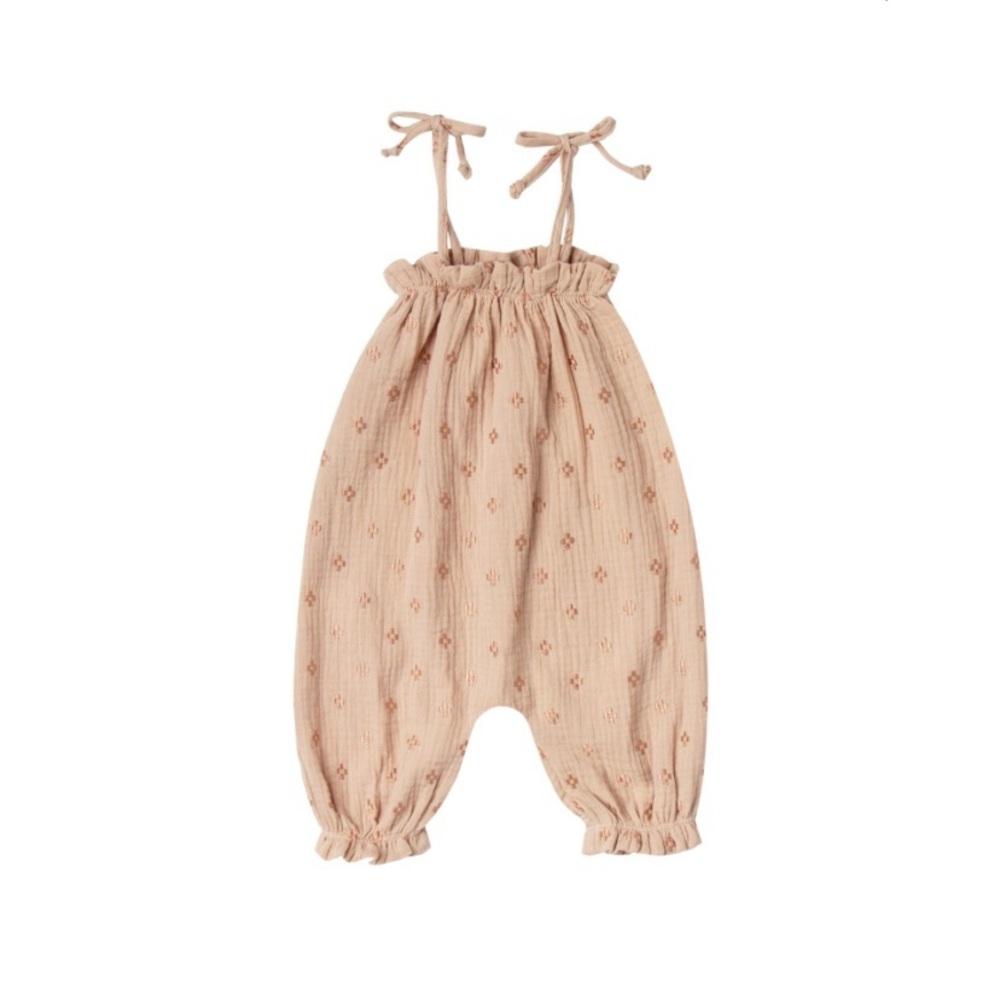RYLEE + CRU CROSS EMBROIDERED BUBBLE JUMPSUIT